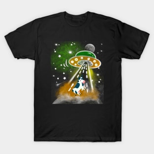 Funny Alien Abduction of Cow Farmer Animal T-Shirt